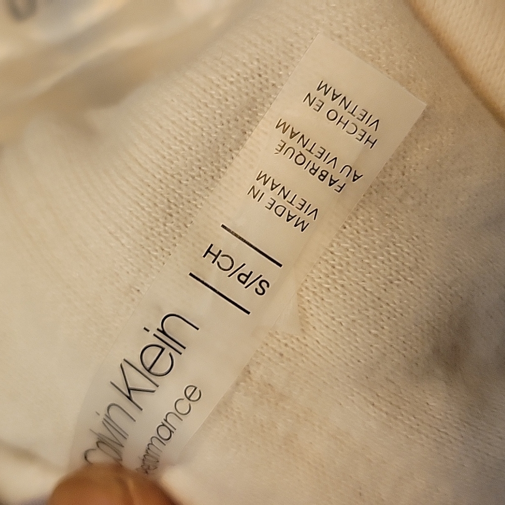 Calvin Klien Performance Off-White Hoodie Top Size Small - Picture 7 of 14